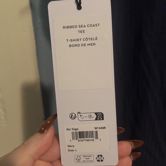 ALO Navy Ribbed Seacoast Tee - Picture 4 of 4